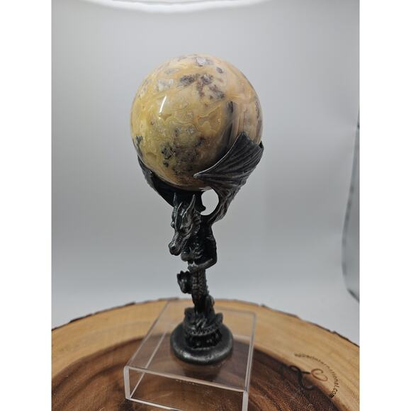 1.13lb 72mm Crazy Lace Agate W/Dragon Stand - Picture 2 of 10